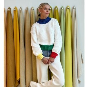 Yellow The Label Chunky Color Knit Sweater